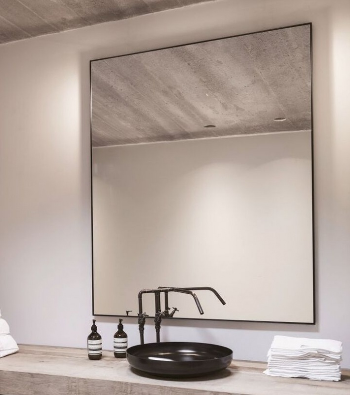 Docklands rectangular black bathroom mirror NotJustTaps.co.uk